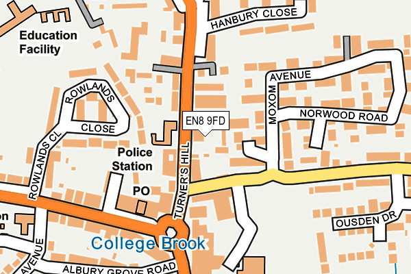 EN8 9FD map - OS OpenMap – Local (Ordnance Survey)