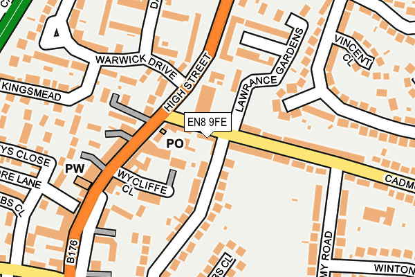 EN8 9FE map - OS OpenMap – Local (Ordnance Survey)