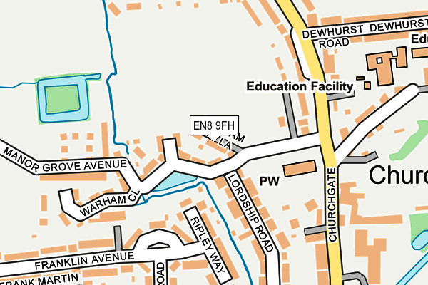 EN8 9FH map - OS OpenMap – Local (Ordnance Survey)