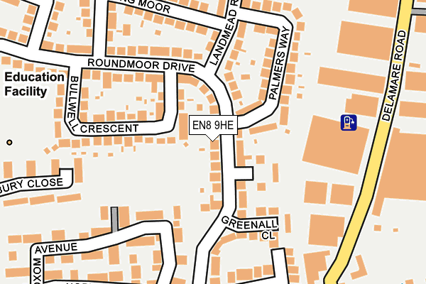 EN8 9HE map - OS OpenMap – Local (Ordnance Survey)