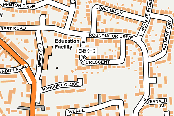 EN8 9HG map - OS OpenMap – Local (Ordnance Survey)