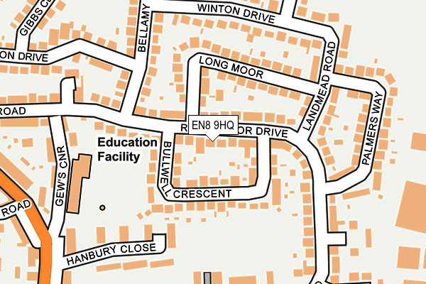 EN8 9HQ map - OS OpenMap – Local (Ordnance Survey)