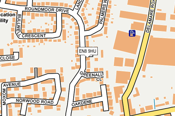 EN8 9HU map - OS OpenMap – Local (Ordnance Survey)