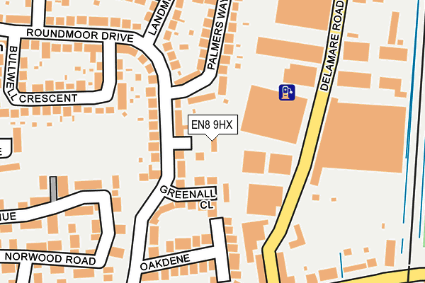 EN8 9HX map - OS OpenMap – Local (Ordnance Survey)