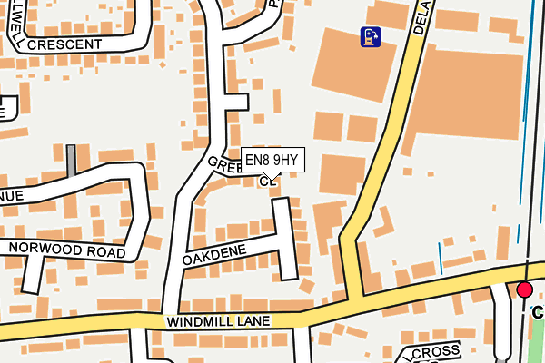 EN8 9HY map - OS OpenMap – Local (Ordnance Survey)