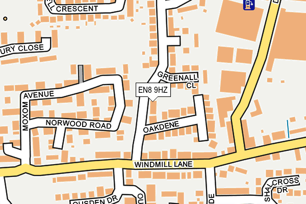 EN8 9HZ map - OS OpenMap – Local (Ordnance Survey)