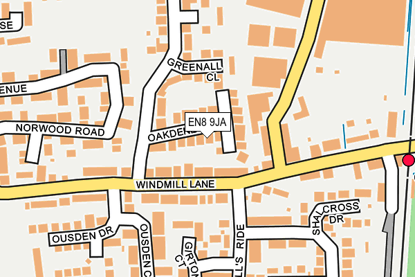 EN8 9JA map - OS OpenMap – Local (Ordnance Survey)