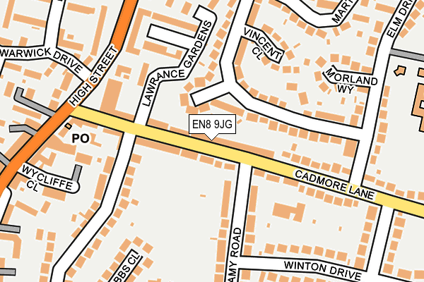 EN8 9JG map - OS OpenMap – Local (Ordnance Survey)