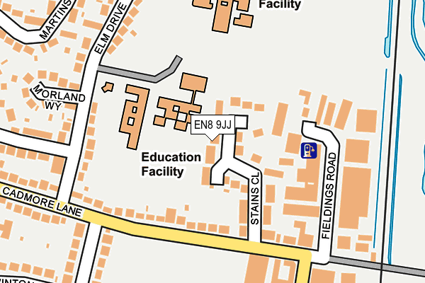 EN8 9JJ map - OS OpenMap – Local (Ordnance Survey)