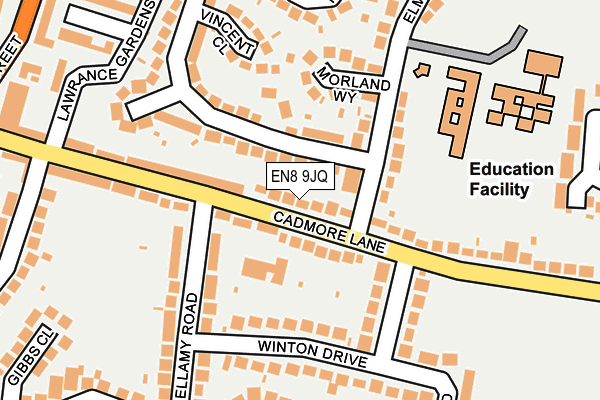 EN8 9JQ map - OS OpenMap – Local (Ordnance Survey)