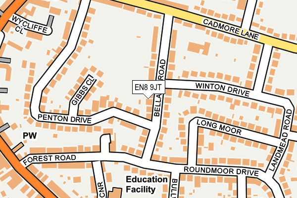 EN8 9JT map - OS OpenMap – Local (Ordnance Survey)