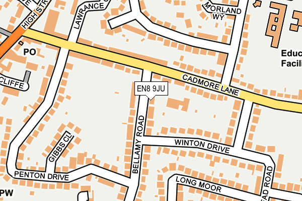 EN8 9JU map - OS OpenMap – Local (Ordnance Survey)