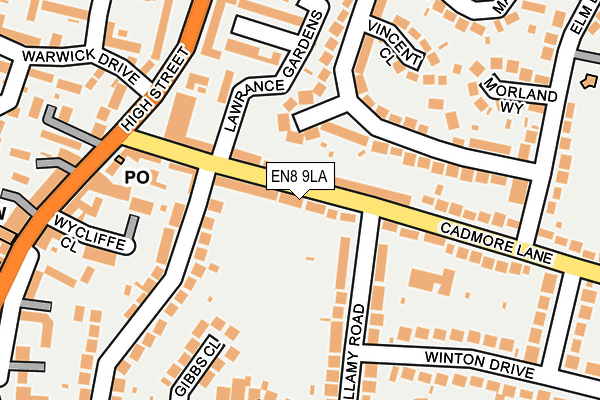 EN8 9LA map - OS OpenMap – Local (Ordnance Survey)