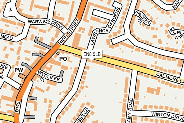 EN8 9LB map - OS OpenMap – Local (Ordnance Survey)