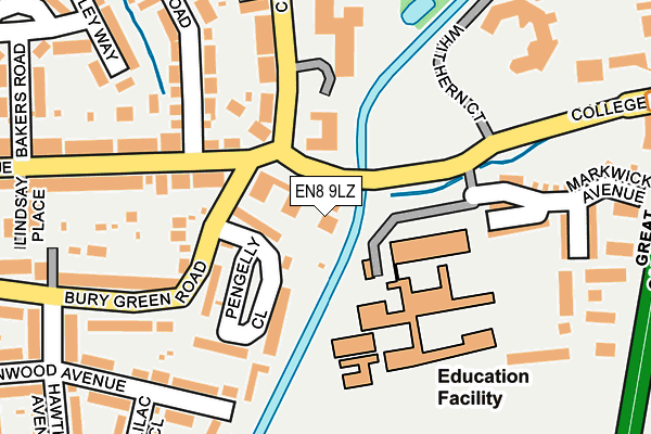 EN8 9LZ map - OS OpenMap – Local (Ordnance Survey)