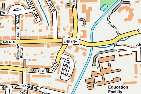 EN8 9NA map - OS OpenMap – Local (Ordnance Survey)