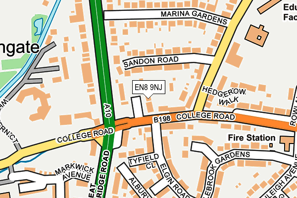 EN8 9NJ map - OS OpenMap – Local (Ordnance Survey)