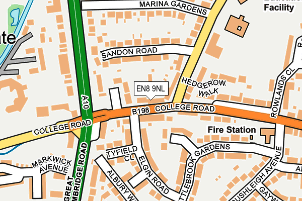 EN8 9NL map - OS OpenMap – Local (Ordnance Survey)