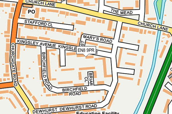 EN8 9PR map - OS OpenMap – Local (Ordnance Survey)