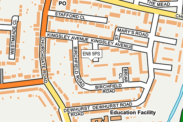 EN8 9PS map - OS OpenMap – Local (Ordnance Survey)