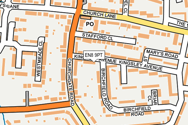 EN8 9PT map - OS OpenMap – Local (Ordnance Survey)