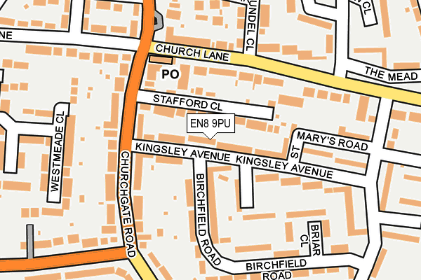EN8 9PU map - OS OpenMap – Local (Ordnance Survey)
