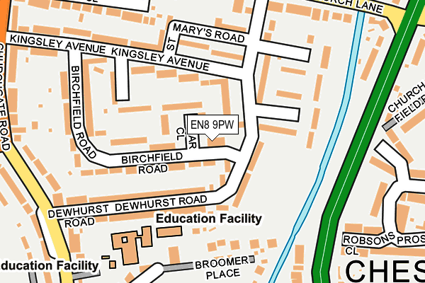 EN8 9PW map - OS OpenMap – Local (Ordnance Survey)