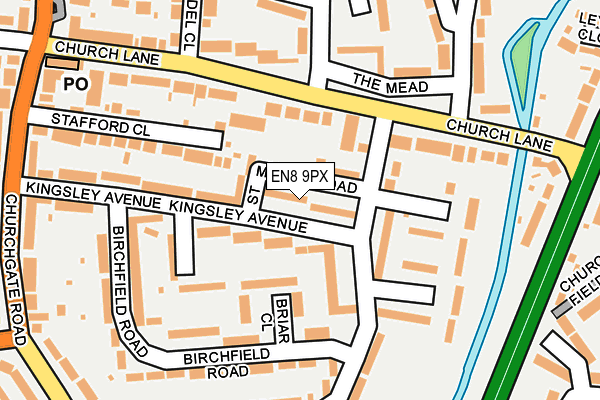 EN8 9PX map - OS OpenMap – Local (Ordnance Survey)