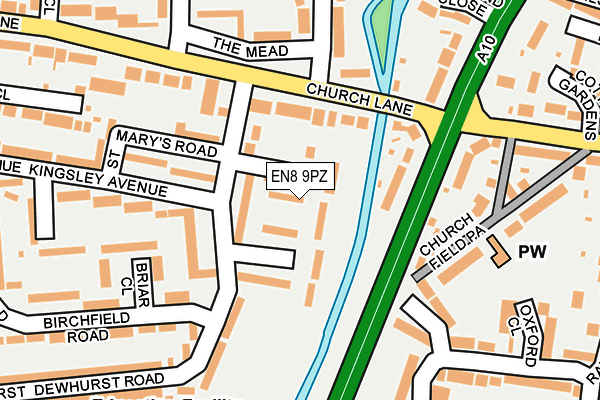 EN8 9PZ map - OS OpenMap – Local (Ordnance Survey)