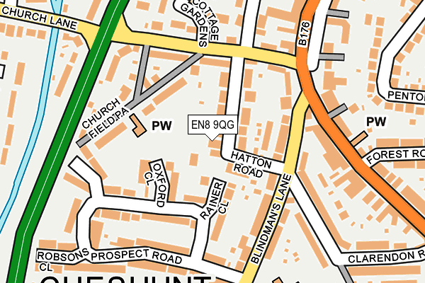 EN8 9QG map - OS OpenMap – Local (Ordnance Survey)