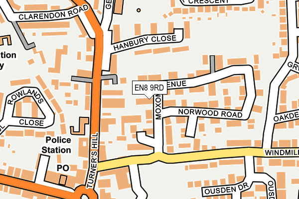 EN8 9RD map - OS OpenMap – Local (Ordnance Survey)