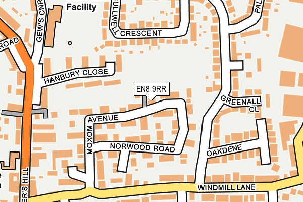 EN8 9RR map - OS OpenMap – Local (Ordnance Survey)