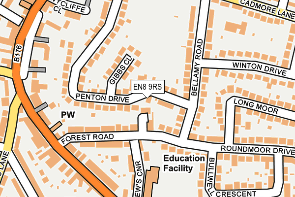 EN8 9RS map - OS OpenMap – Local (Ordnance Survey)