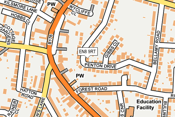 EN8 9RT map - OS OpenMap – Local (Ordnance Survey)