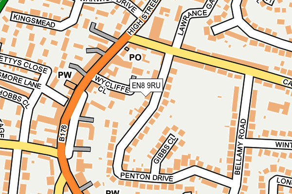 EN8 9RU map - OS OpenMap – Local (Ordnance Survey)