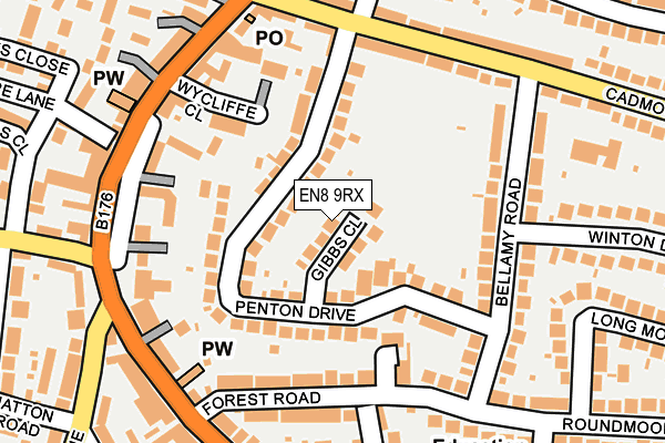 EN8 9RX map - OS OpenMap – Local (Ordnance Survey)