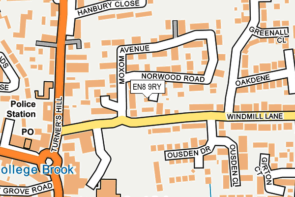 EN8 9RY map - OS OpenMap – Local (Ordnance Survey)