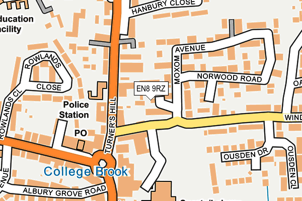 EN8 9RZ map - OS OpenMap – Local (Ordnance Survey)