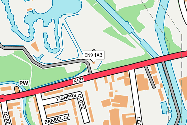 EN9 1AB map - OS OpenMap – Local (Ordnance Survey)