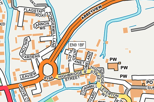 EN9 1BF map - OS OpenMap – Local (Ordnance Survey)