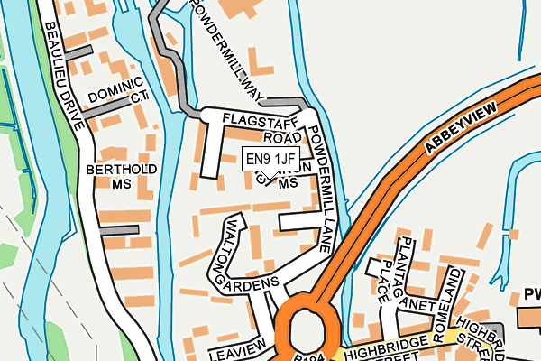 EN9 1JF map - OS OpenMap – Local (Ordnance Survey)