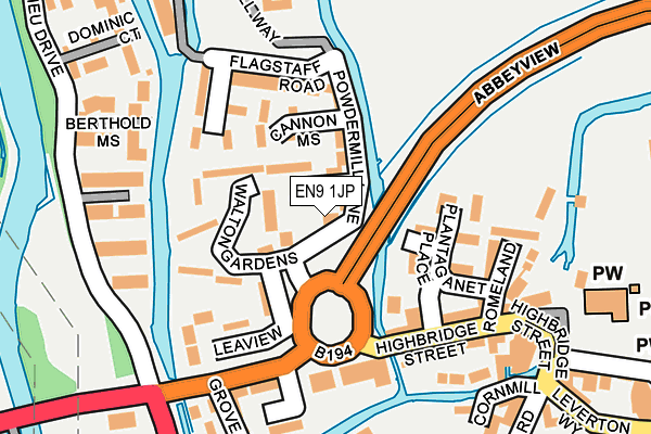 EN9 1JP map - OS OpenMap – Local (Ordnance Survey)