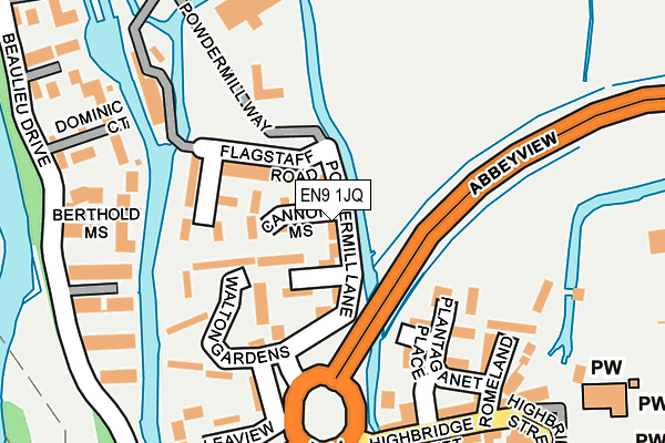 EN9 1JQ map - OS OpenMap – Local (Ordnance Survey)