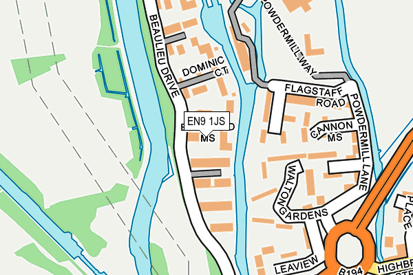 EN9 1JS map - OS OpenMap – Local (Ordnance Survey)