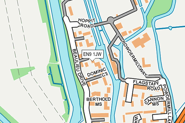EN9 1JW map - OS OpenMap – Local (Ordnance Survey)