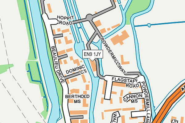 EN9 1JY map - OS OpenMap – Local (Ordnance Survey)