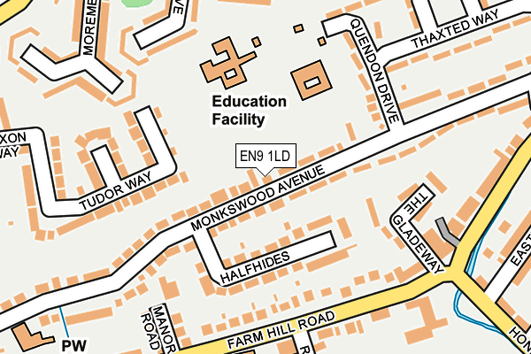 EN9 1LD map - OS OpenMap – Local (Ordnance Survey)