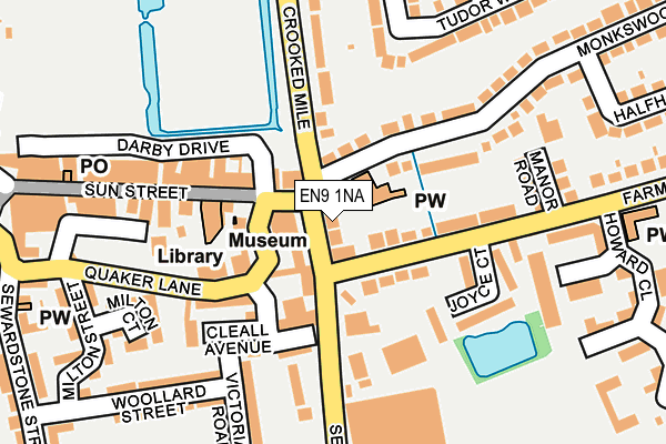 EN9 1NA map - OS OpenMap – Local (Ordnance Survey)