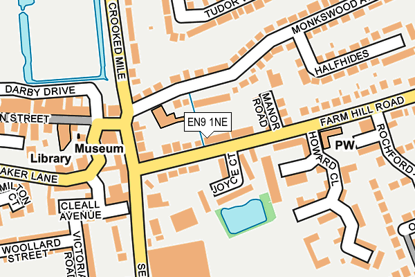 EN9 1NE map - OS OpenMap – Local (Ordnance Survey)