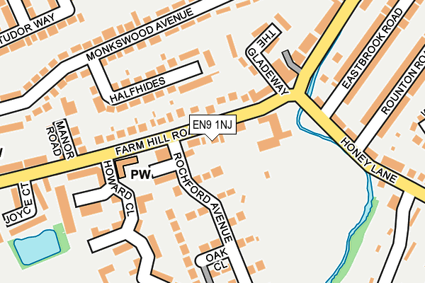 EN9 1NJ map - OS OpenMap – Local (Ordnance Survey)
